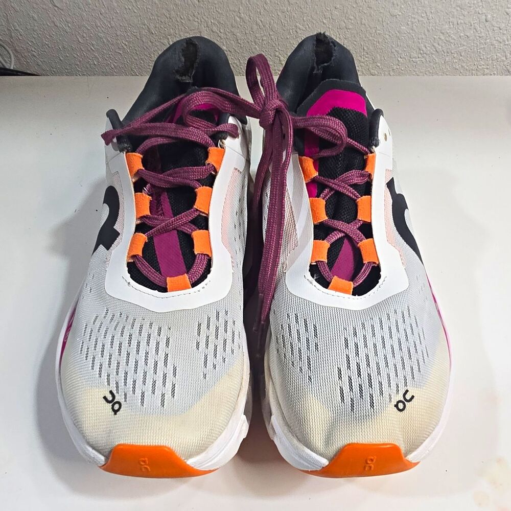 On Men's Low Top Athletic Sneakers White Pink Orange Purple Lace Up Logo